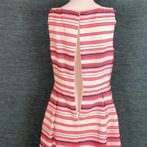 Ann Taylor Striped Pleated Fit & Flare Dress NWT - Picture 6 of 11
